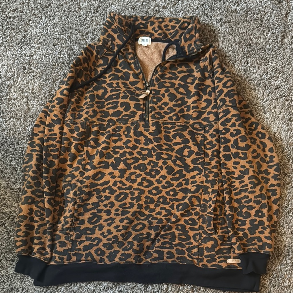 BKE Brown and Black Zip Up Jacket